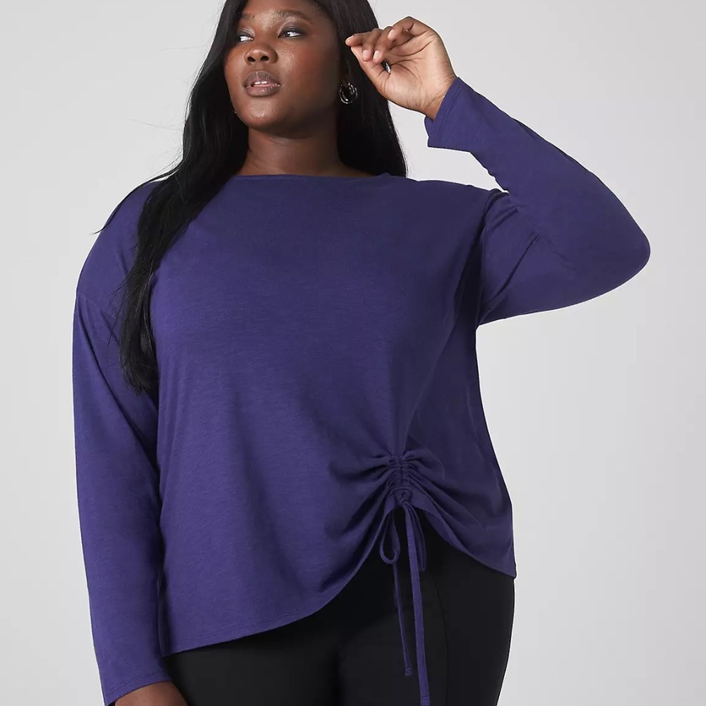 Lane Bryant Long-Sleeve Tee With Adjustable Drawcord NWT Size 26/28